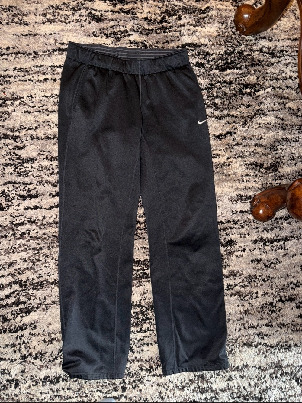 Nike Black Track Pants with White Swoosh